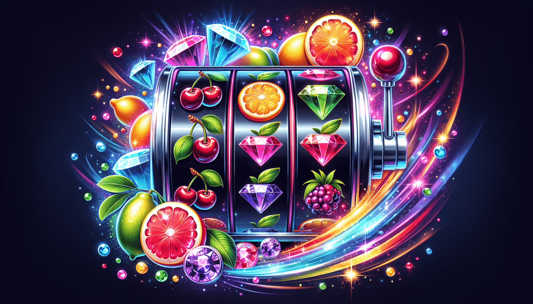 Ilustración de rodillos de tragaperras en el juego Slots